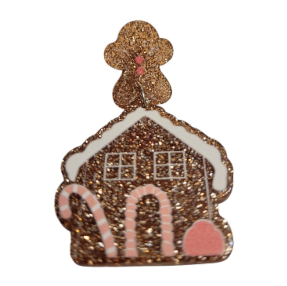 Gingerbread House Earrings - Picture 2 of 4